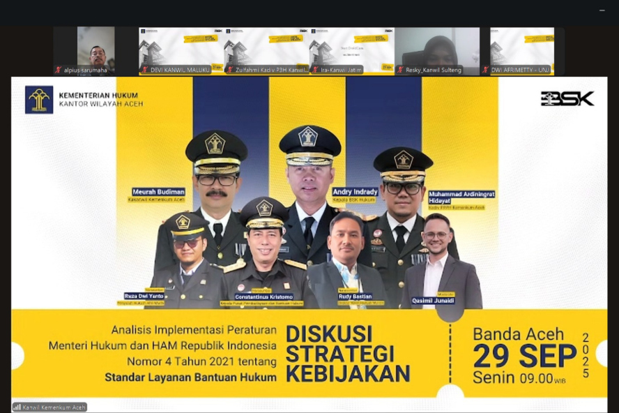 Analisis Implementasi Permenkumham No. 4/2021, Kakanwil Kemenkum Sumbar Hadiri Forum Virtual