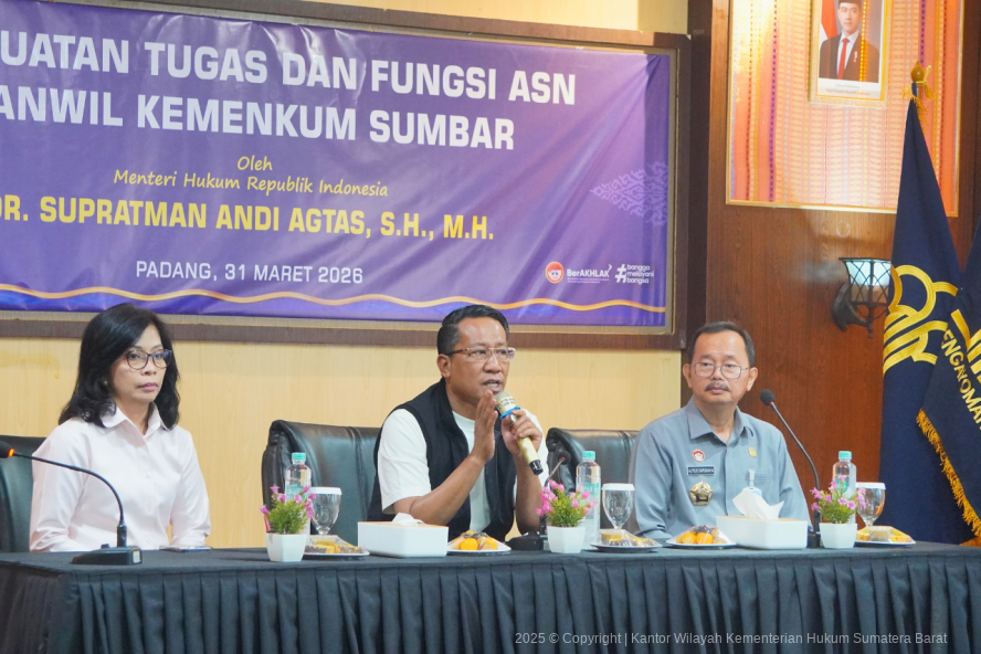 Tingkatkan Kinerja ASN, Menteri Hukum Tekankan Digitalisasi Layanan Di Sumbar